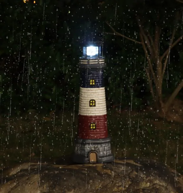 Outdoor Garden Waterproof Solar Lighthouse Ornament Garden Light Flood Light Spotlight