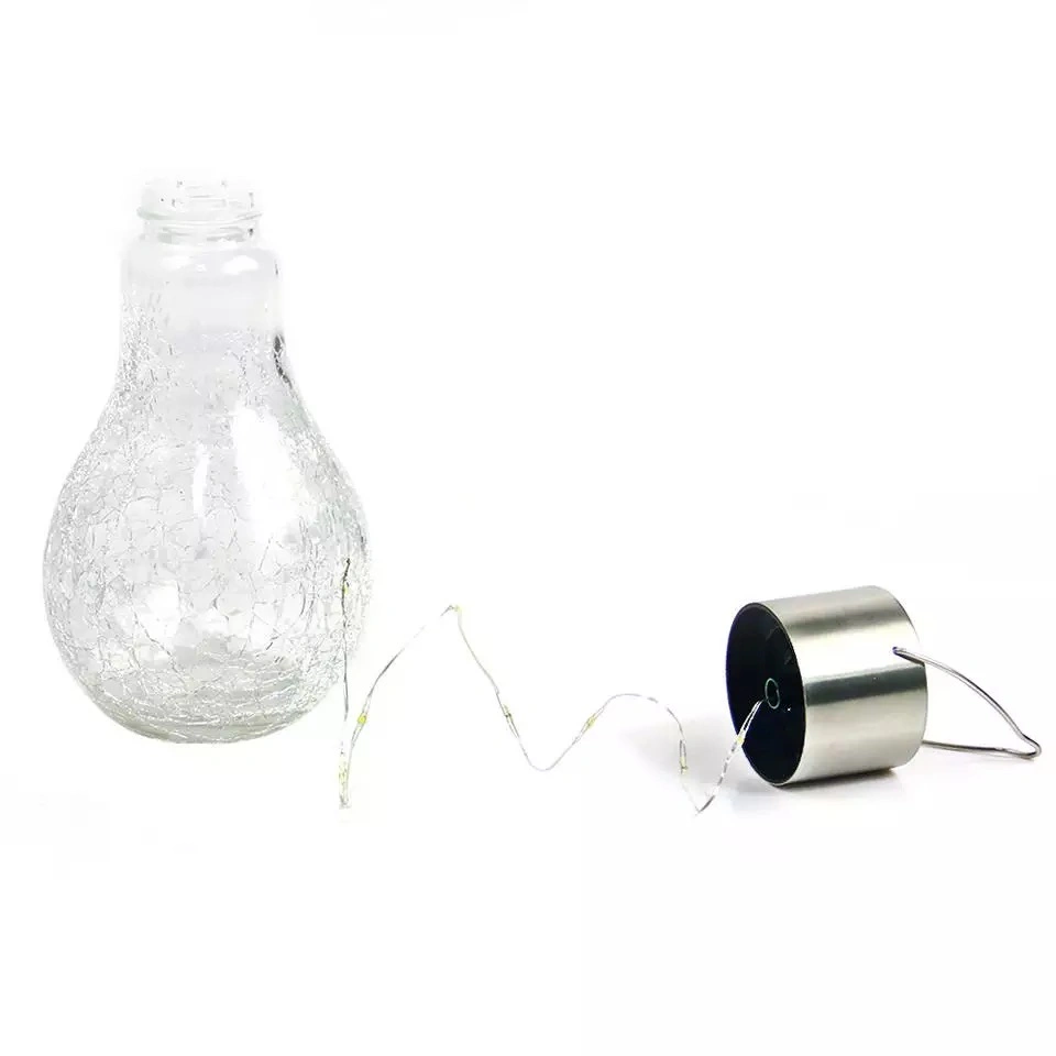 Newish Crackle Effect Glass Battery Powered Edison Bulb Outdoor Christmas Decoration Solar Light