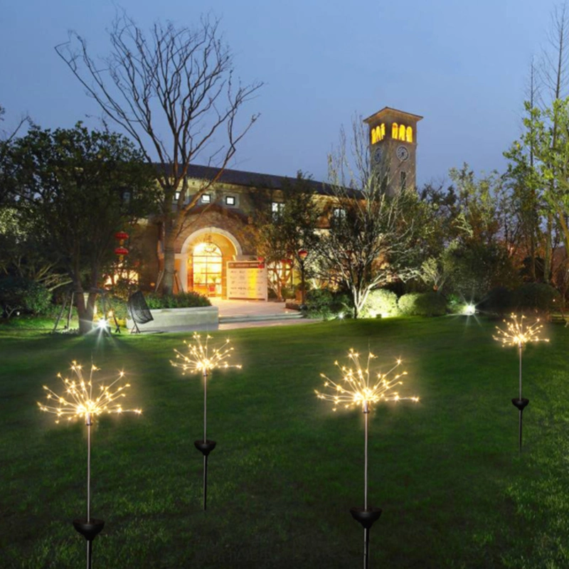 Wholesale Waterproof Solar Powered Garden Firework String Lamp Outdoor Garden Decorative Lighting Hot Sale RGB Colorful LED Garden Light