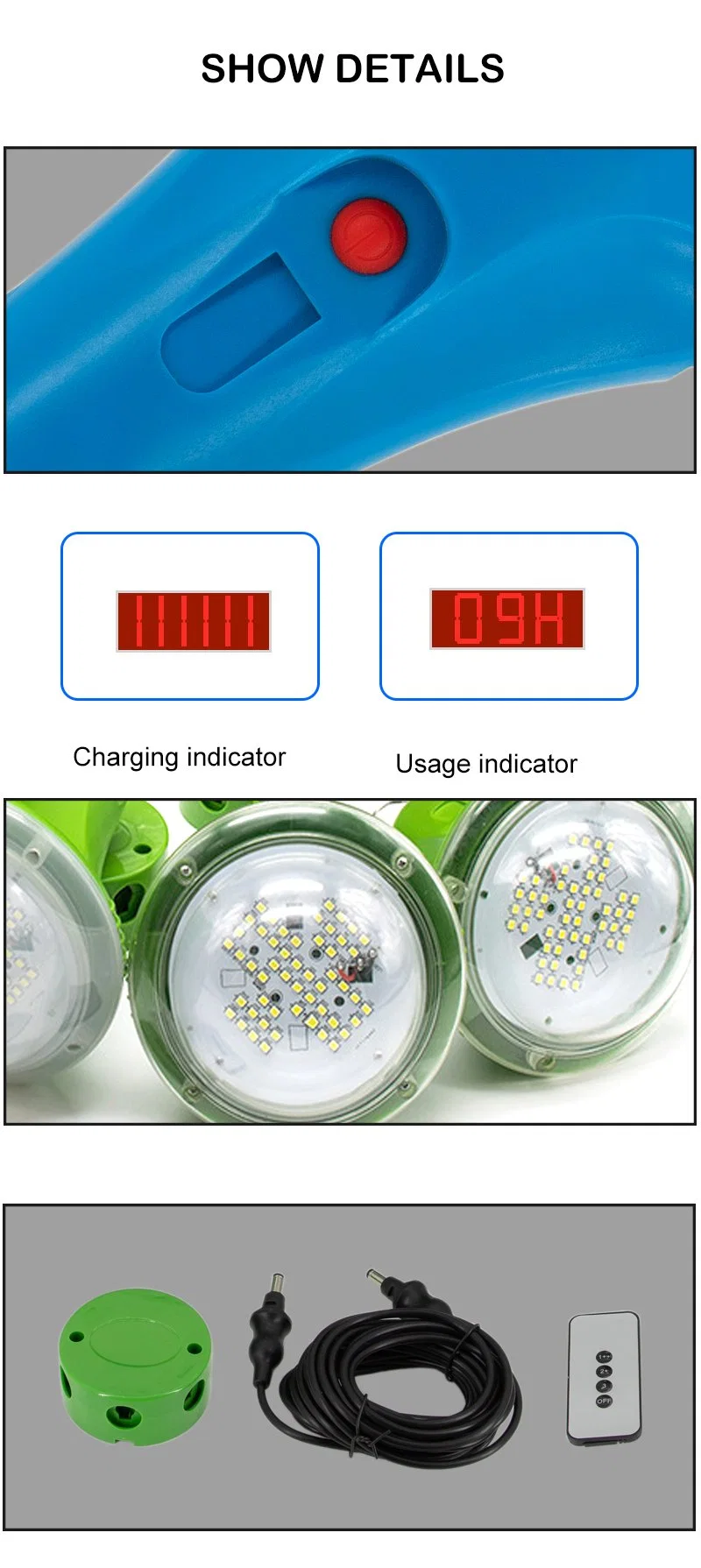 Solar Panel with System and Bulbs Energy Storage Container Solar Light Circuit 25W 11V