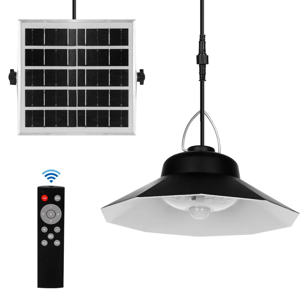 IP65 15W Remote Control PIR Solar Garden Lamp Outdoor Solar Pendant Light
