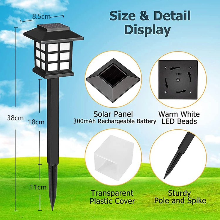 Classic LED Solar Garden Lights Outdoor Pathway Waterproof Solar Landscape Walkway Decorated Lights