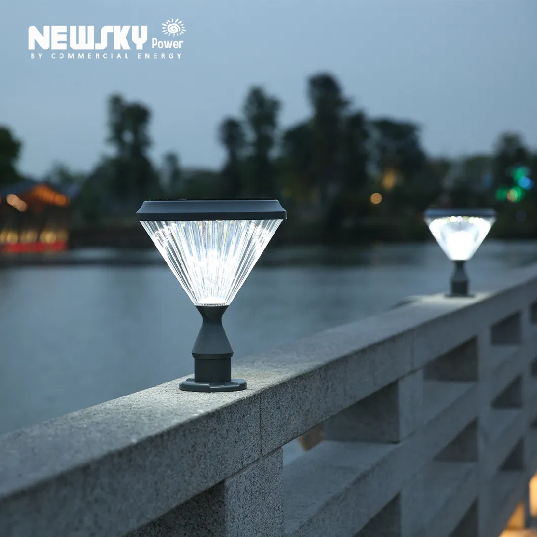 Fairy 5W Waterproof Outdoor Gate Post Solar Pillar Light for Villa House Home Pool Energy Yard Garden Night Landscape Lawn Hotel