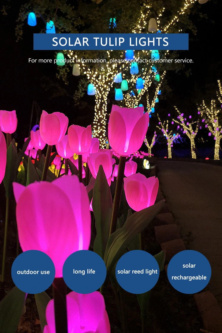 High Quality Outdoor Decoration Wedding Christmas LED Tulip Lights Super Bright Solar LED Garden Lights Waterproof