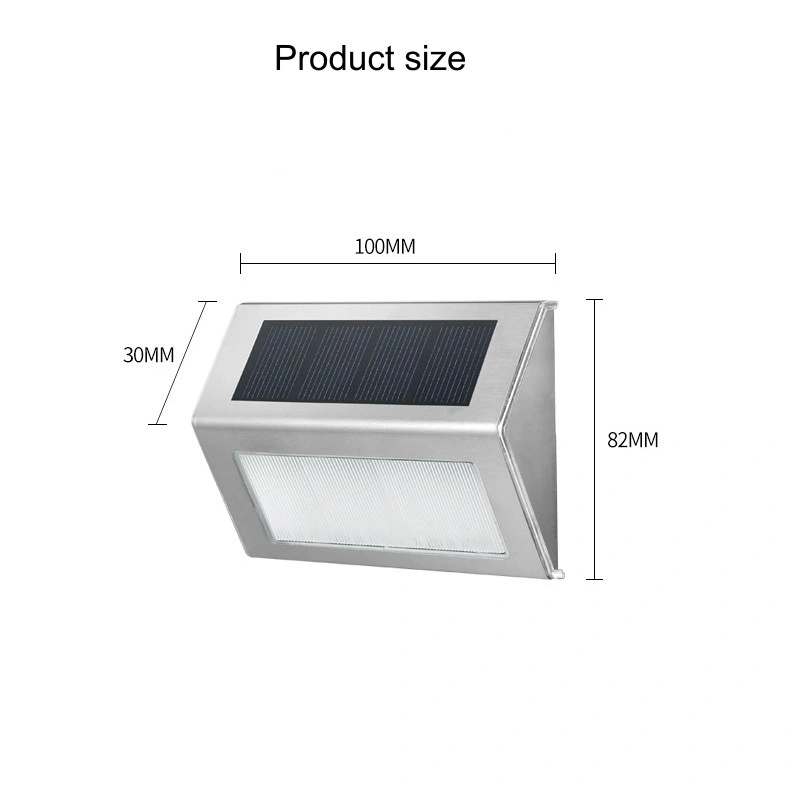 IP65 External Stainless Steel Housing Lighting Fixrures Stairs LED Wall Mounted Lamp Fitting Solar Outdoor Light