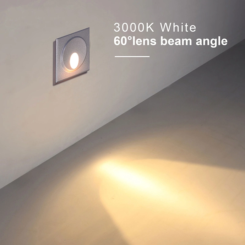 3W IP65 Waterproof Square Recessed LED Stair Light
