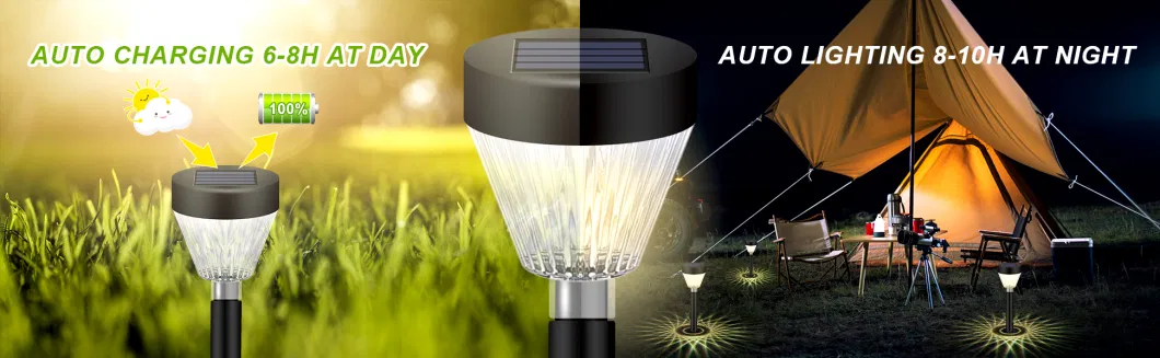 Hot Sale Easy Spike Ground Lawn Lamp 6500K Color Temperature Solar Torch Lights Outdoor Constant Lighting Garden Landscape Decoration Diamond Solar Stake Light