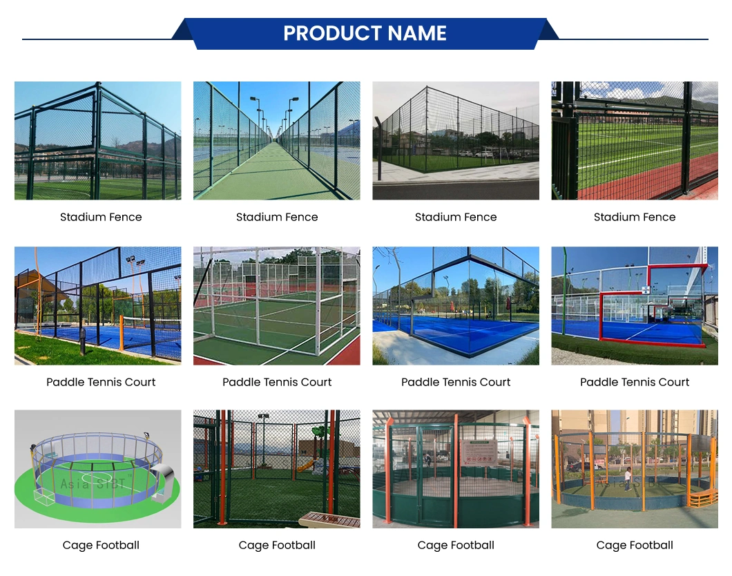 Portable Sports Court Netting Manufacturing Fencing for Football Pitch China Phillips LED Chips LED Light Tennis Padel Court