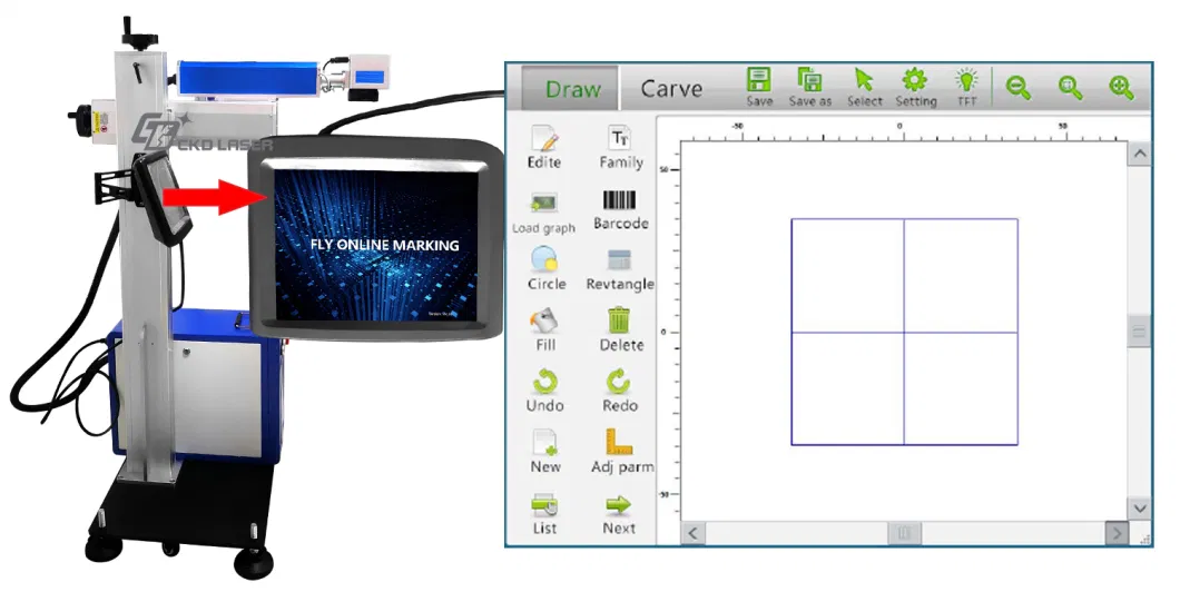 Online Flying Fiber Laser Marker on Pipe Line Packing Date Number Printing