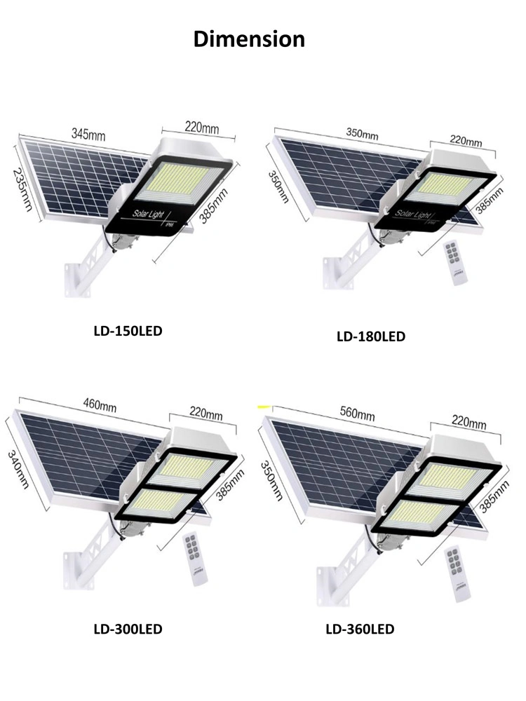 6000 Lumen Outdoor LED Solar Parking Lot Light for Road Street