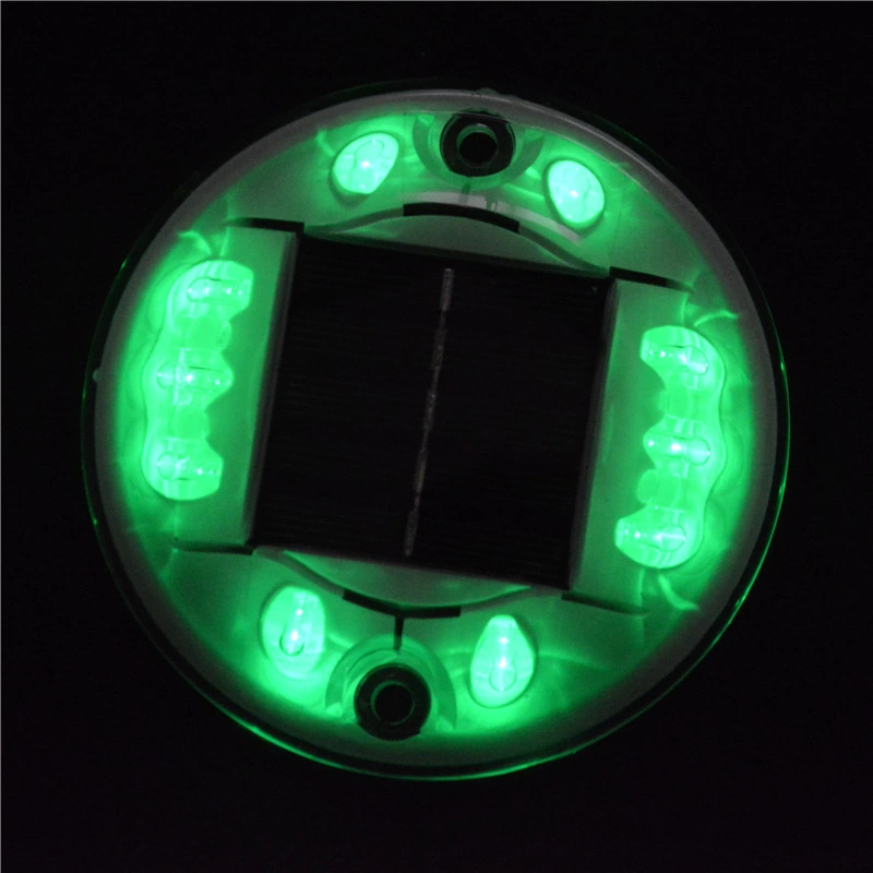 10 LED Round Solar Road Stud Raised PC Plastic Flashing Cat Eye Blinking Pavement Marker Deck Dock Step