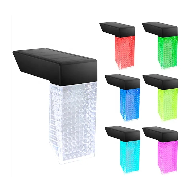 New Style Waterproof LED RGB Outdoor Garden Solar Wall Light for Fence Stairs Railing Decoration