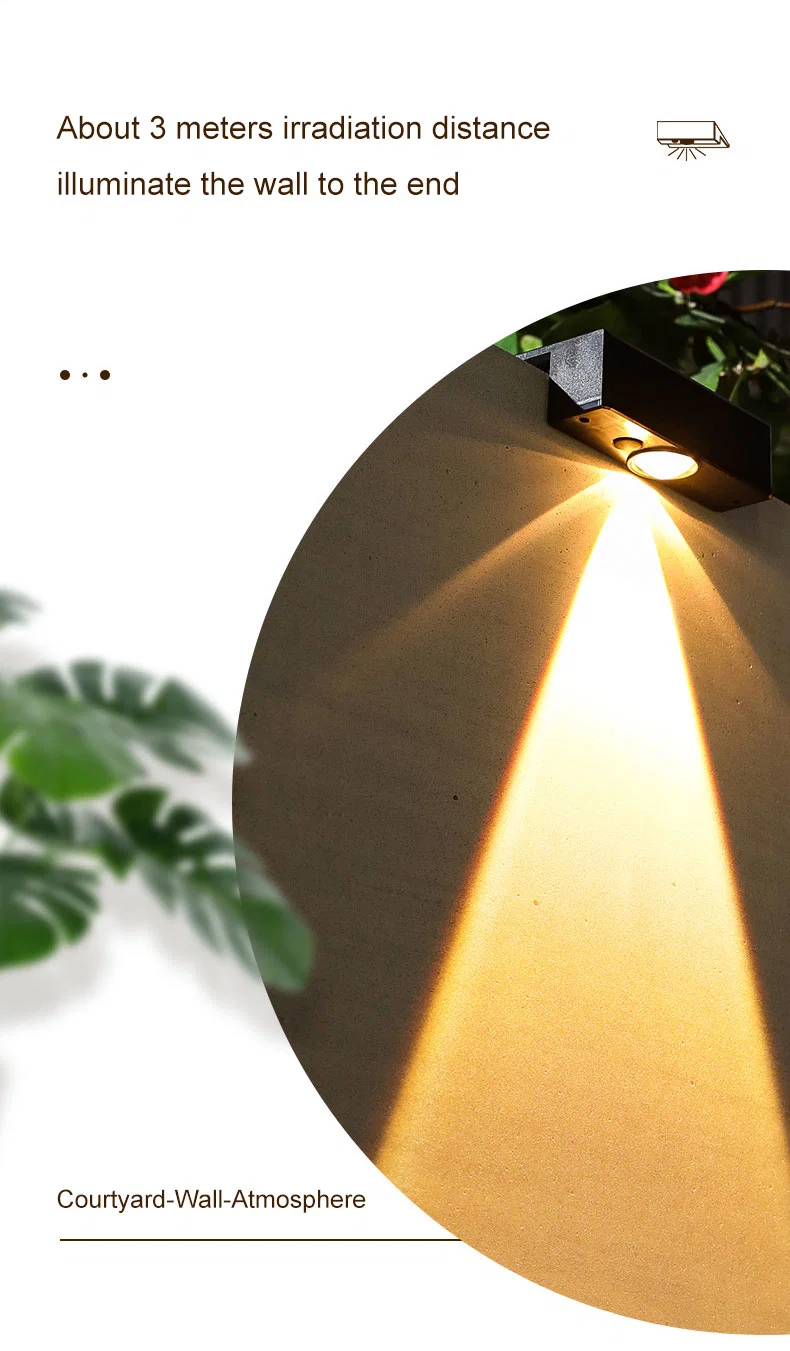 Solar Wall Washing Lamp Waterproof Outdoor LED Wall Light Courtyard Decorative Balcony Garden