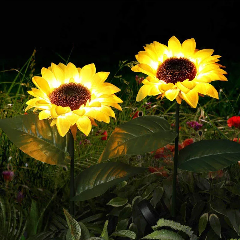 Solar Cell Sunflower LED Decorative Landscape Lights Garden Courtyard