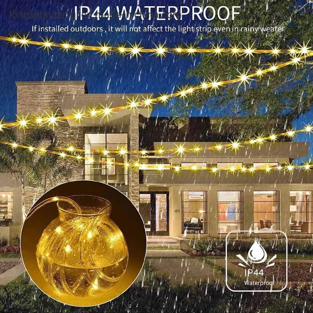 50/100 LEDs Solar Powered Rope Tube String Lights Outdoor Waterproof Fairy Lights Garden Garland for Christmas Yard Decoration