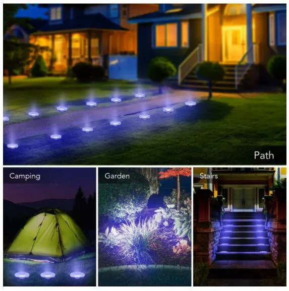 2023 Underground Lamp LED Solar Power Garden Light for Pathway Lawn Patio Yard Walkway Driveway Path Courtyard Lighting
