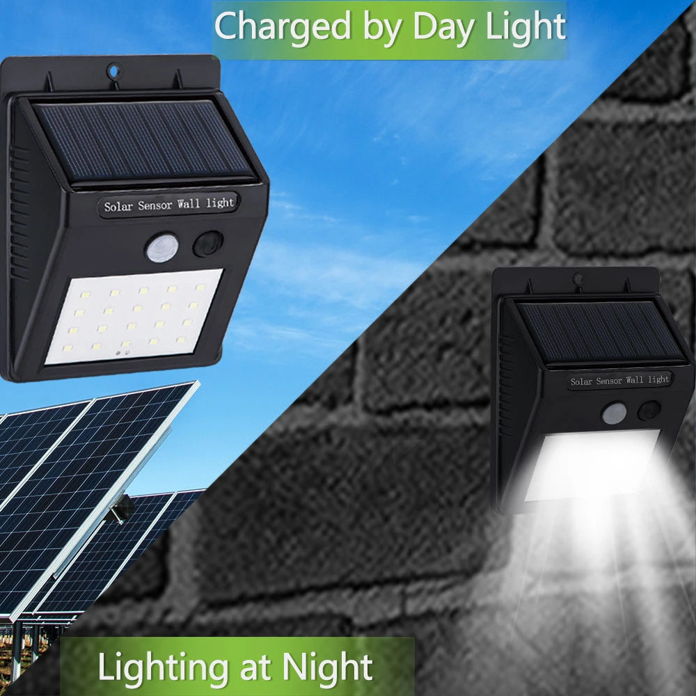 20 LED Wireless Waterproof Motion Sensor Wall Light Solar Garden Lamp for Outdoor