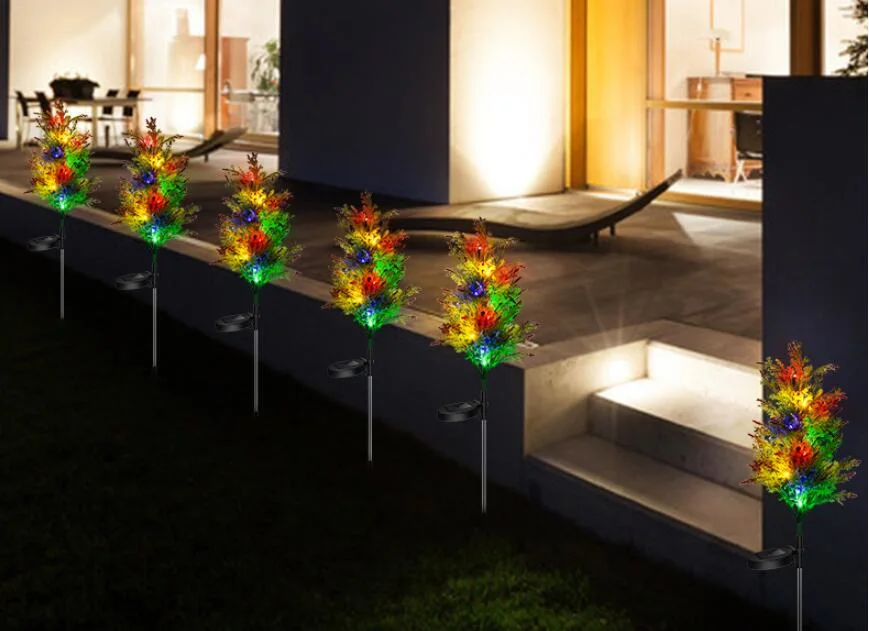 LED Solar X&prime;mas Tree LED Stake Light for Garden Pathway Landscape Security Villa Gate Park Lawn Holiday Party Christmas Decor