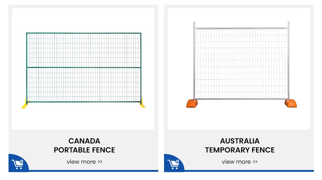 Zhongtai Light Weight Temporary Fencing Steel Pipe Fence Feet Canada Outdoor Temporary Privacy Fence China Manufacturers Safety Temporary Traffic Barrier Fence