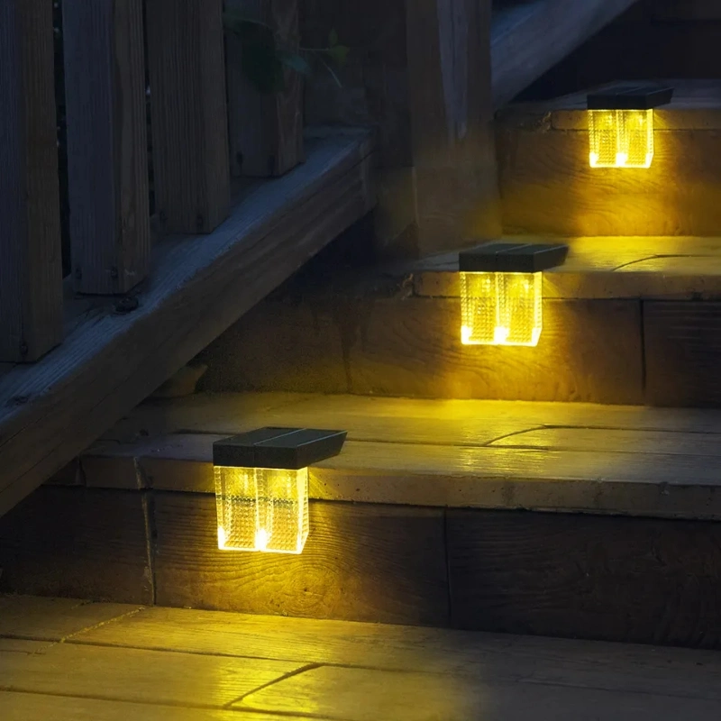 New Style Waterproof LED RGB Outdoor Garden Solar Wall Light for Fence Stairs Railing Decoration