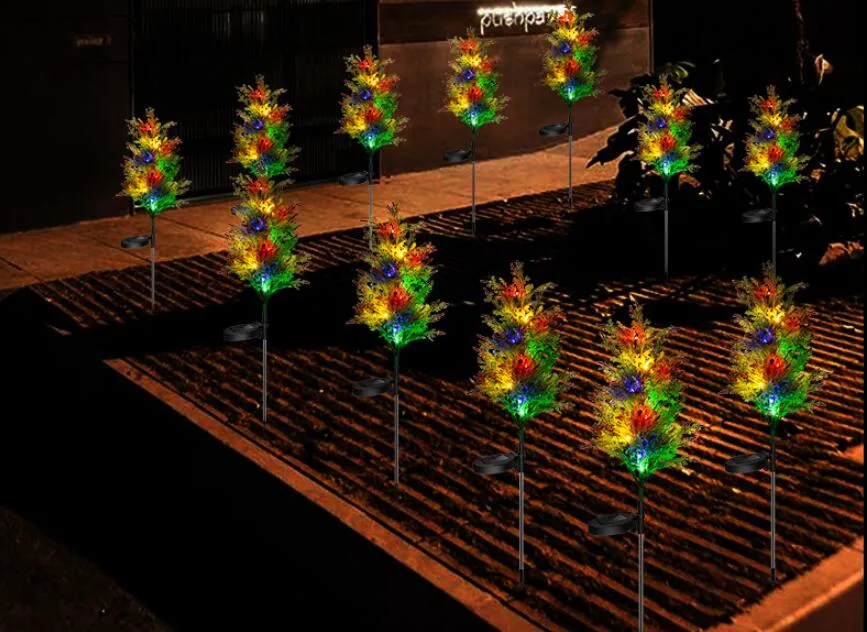 LED Solar X&prime;mas Tree LED Stake Light for Garden Pathway Landscape Security Villa Gate Park Lawn Holiday Party Christmas Decor