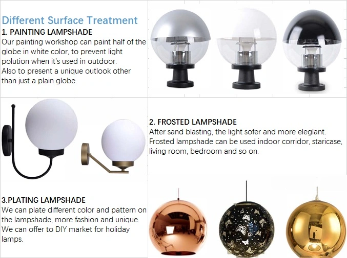 Moden and Simple Designed Transparent Opal Smoky Spherical Post Outdoor Lights for Homes Fence