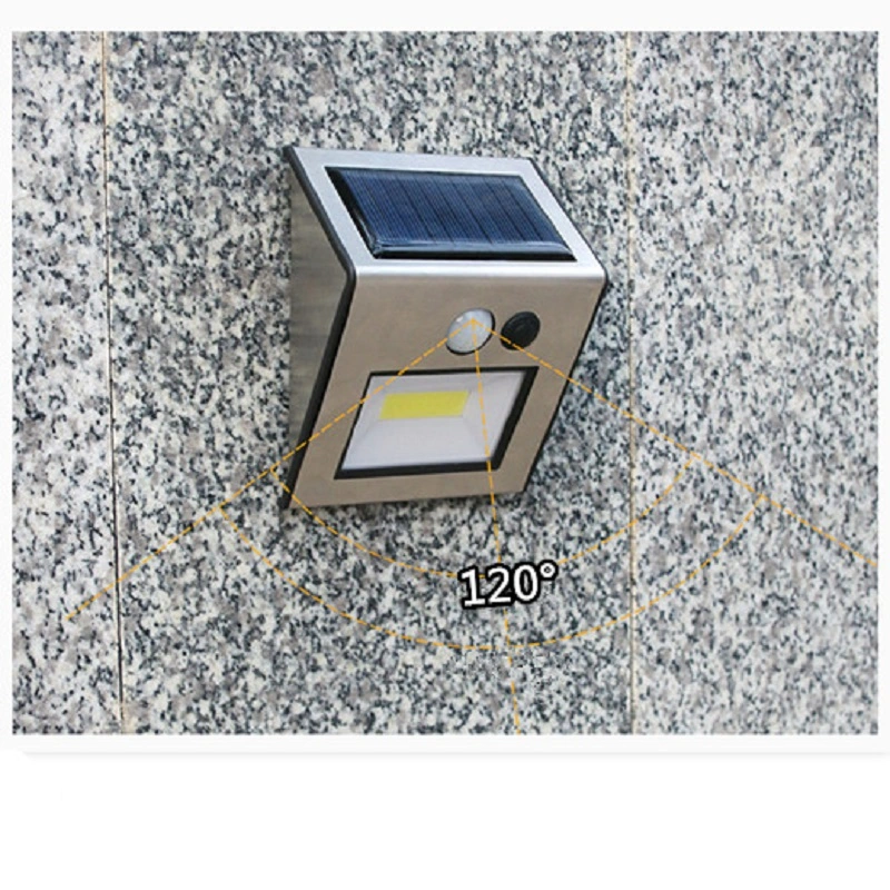 Human Body Sensor Solar Power Security Wall Light Pathway COB LED Lamp