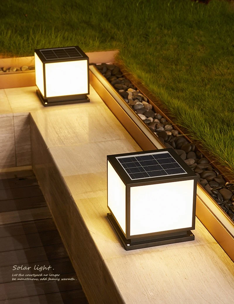 Outdoor Solar Powered IP65 300*300mm Gate Pillar Light Waterproof Garden Lights