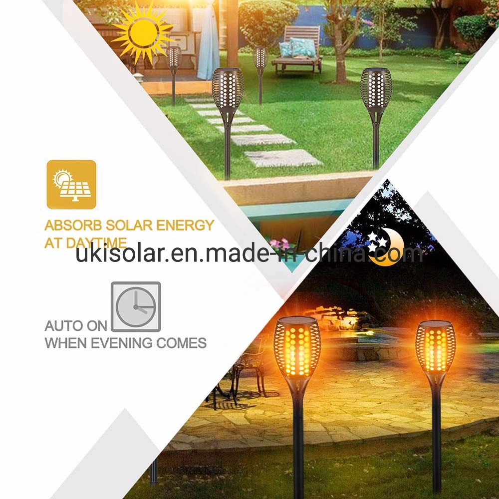 Ukisolar Solar Lights Upgraded, Waterproof Flickering Flames Torches Lights Outdoor Solar