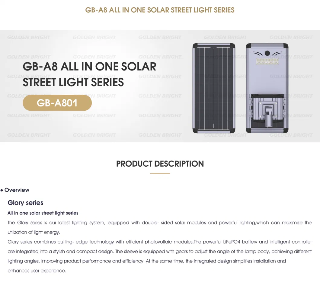 40W Wholesale All in One LED Solar Street Lamp for Outdoor Lighting