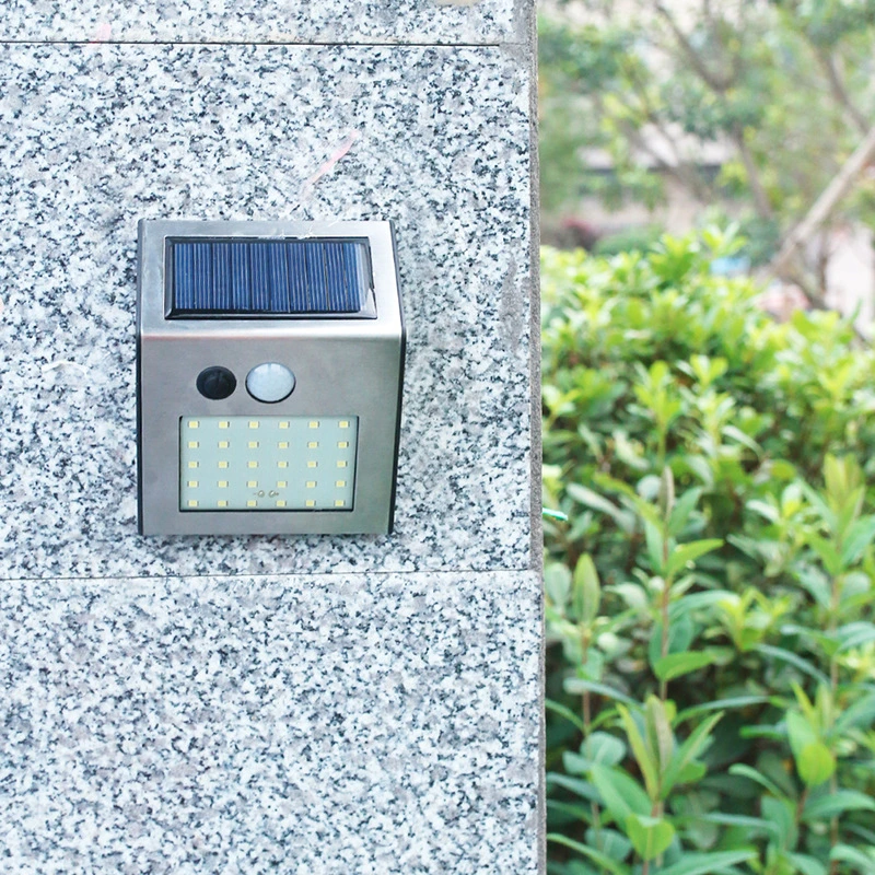 Human Body Sensor Solar Power Security Wall Light Pathway COB LED Lamp