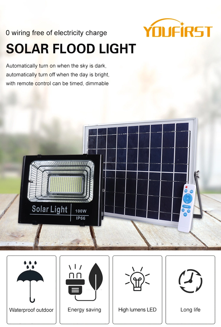 25W 40W 60W 100W 200W 300W Garden Security Solar Powered Floodlight Reflector LED Solar Flood Light