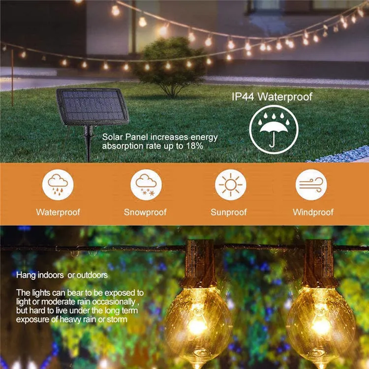 Shatterproof LED Bulbs Solar Powered String Light for Holiday Decoration