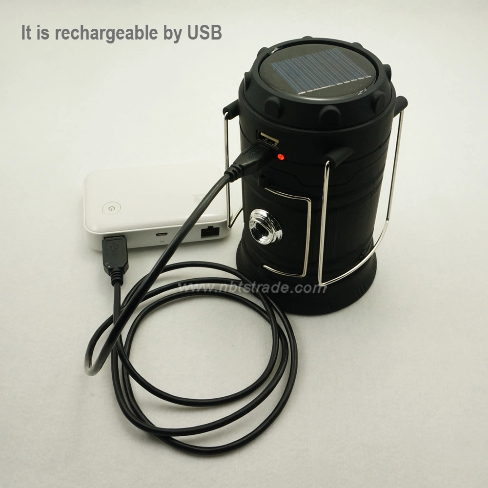 Solar &amp; USB Rechargeable Outdoor Camping Light and Torch