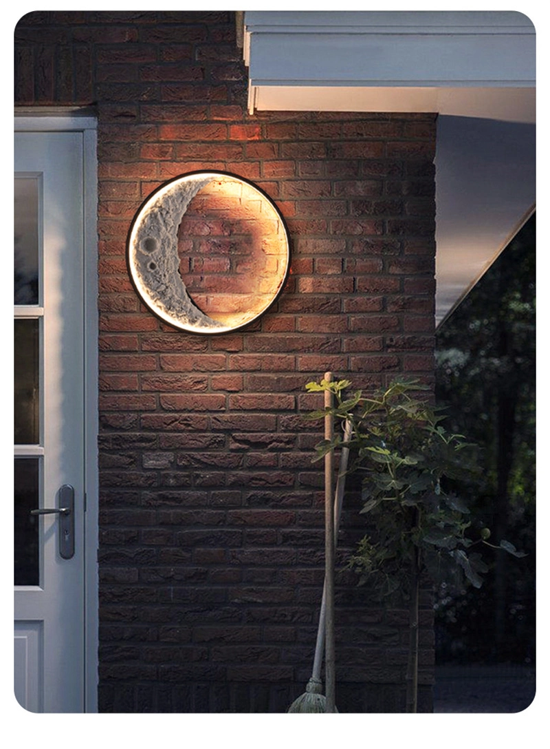 Outdoor Solar Lights for Porch Villa Garden Decor Exterior LED Moon Wall Light Garden Lamp Moon Wall Lamps