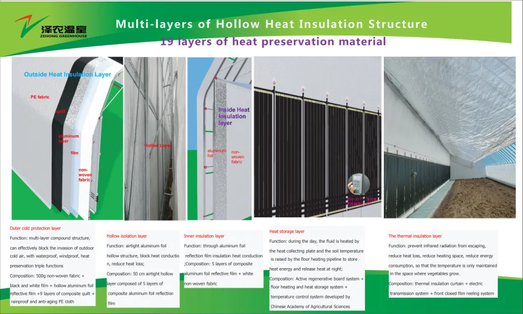 Double Arch Beam Sunlight Greenhouse with Snow Vibrator for Heavy Snow Area