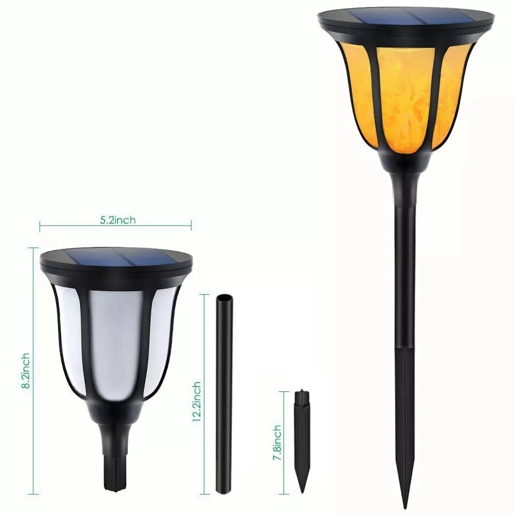 Waterproof Garden Landscape Lawn Lamp, Outdoor LED Solar Flame Flickering Light for Christmas Decoration