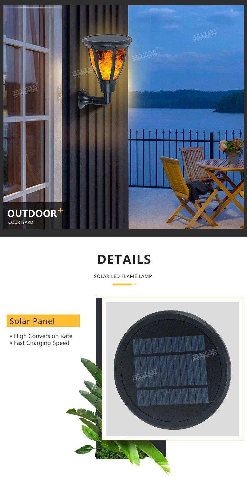 Alltop High Lumen IP65 Waterproof Lawn Park Outdoor Lighting Decorative Solar Powered Flame Garden Lights
