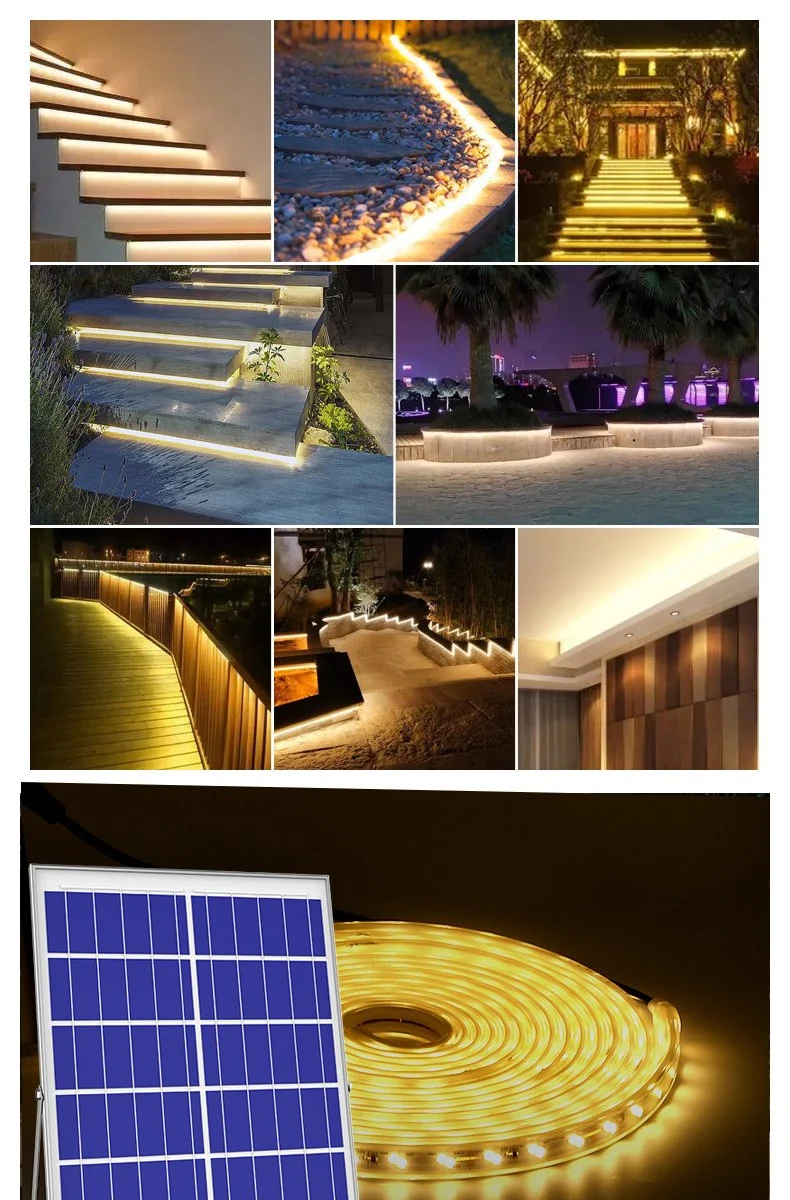 LED Solar Light Super Bright Courtyard Garden Square Solar Light Strip for Advertising Decorative Lights String