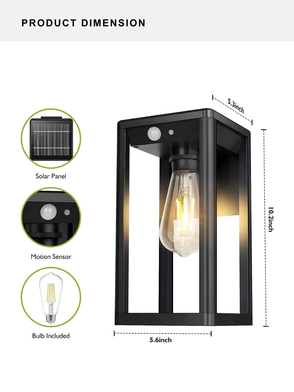 Wireless Garden Decorative Motion Sensor Solar Bulb Light for Balcony Villa Door