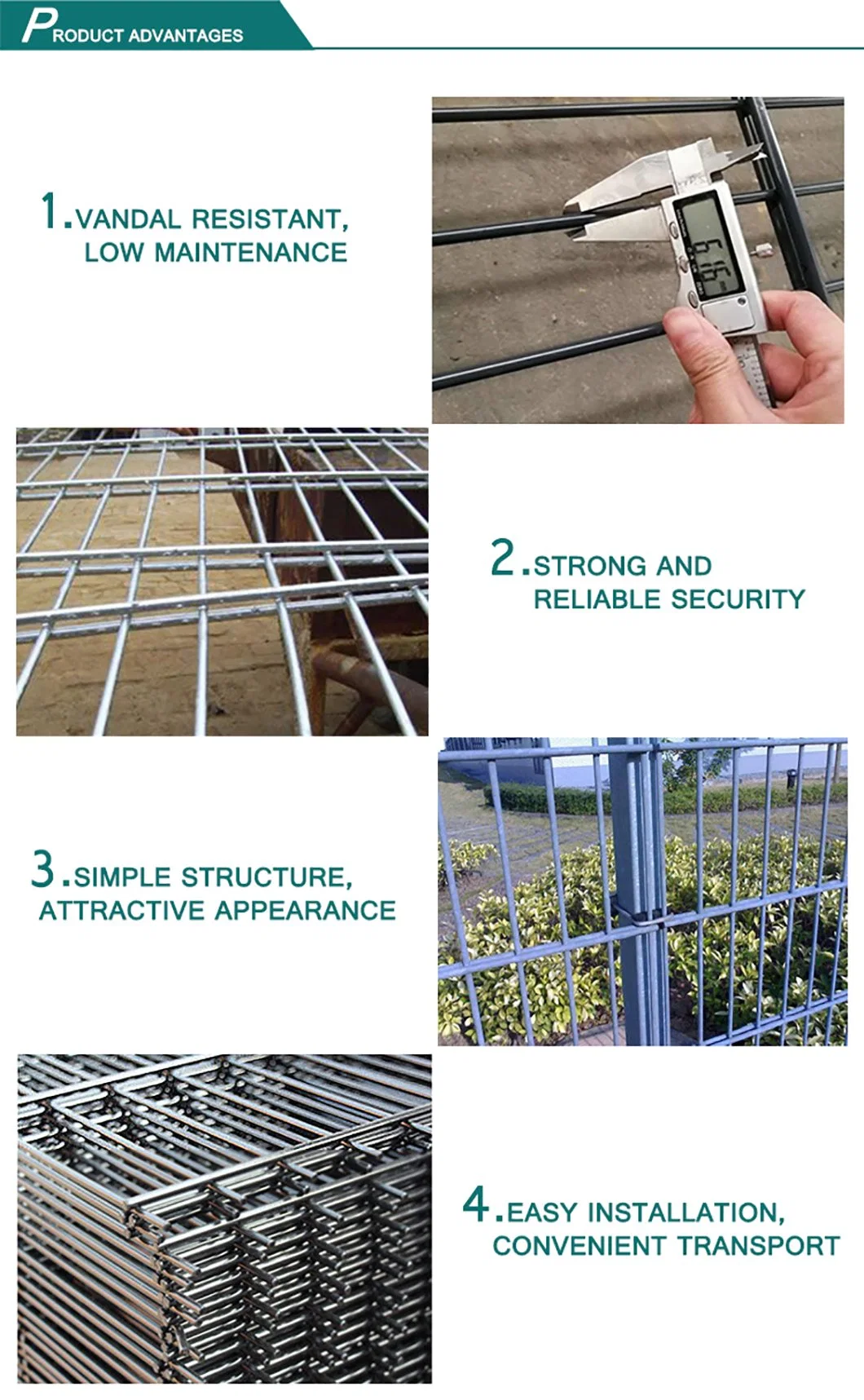 Light Green PVC Coated Wire Double Wire Fence for Highway Fence Breeding Farm
