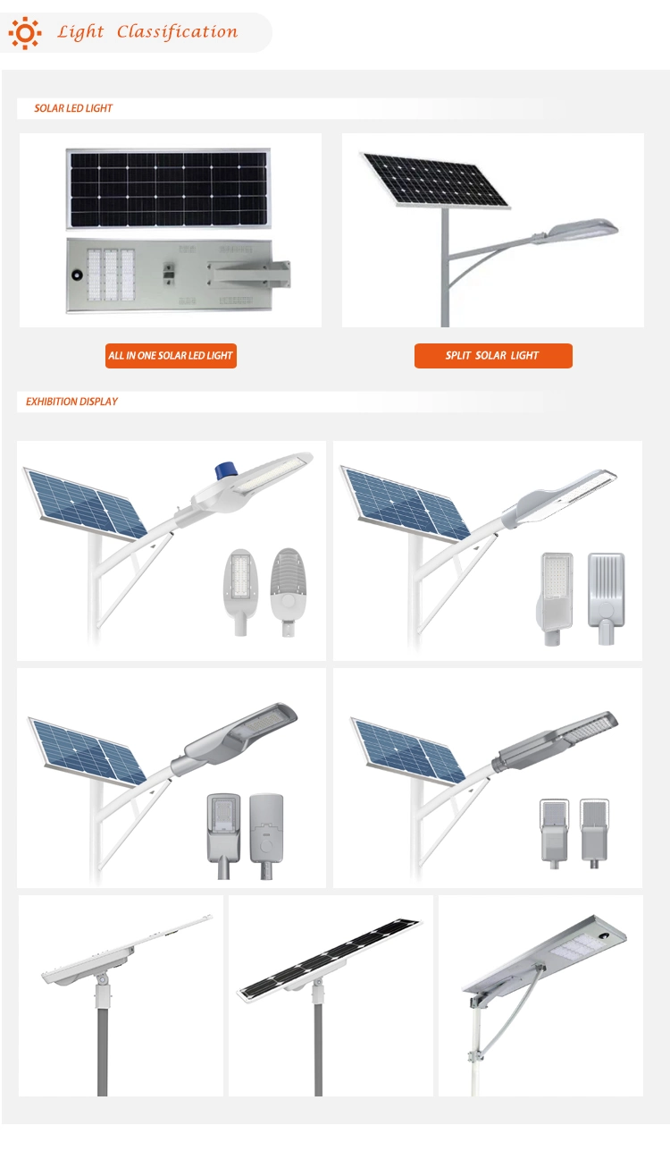 40W 100W 400watt All in Two LED Solar Street Outdoor Lighting Light with Solar Panel