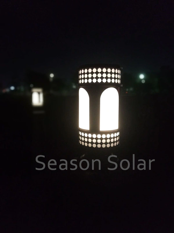 Classical Solar Product Double LED Ball Shape Outdoor Solar Fence Post Light for Garden Gate Lighting