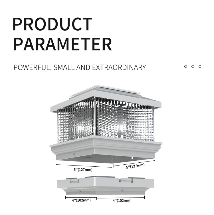 White LED Plastic 4X4 Solar Post Lights Fence Cap Light for Garden Yard