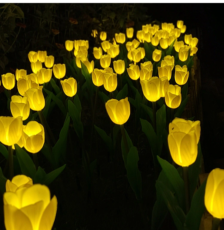 High Quality Outdoor Decoration Wedding Christmas LED Tulip Lights Super Bright Solar LED Garden Lights Waterproof