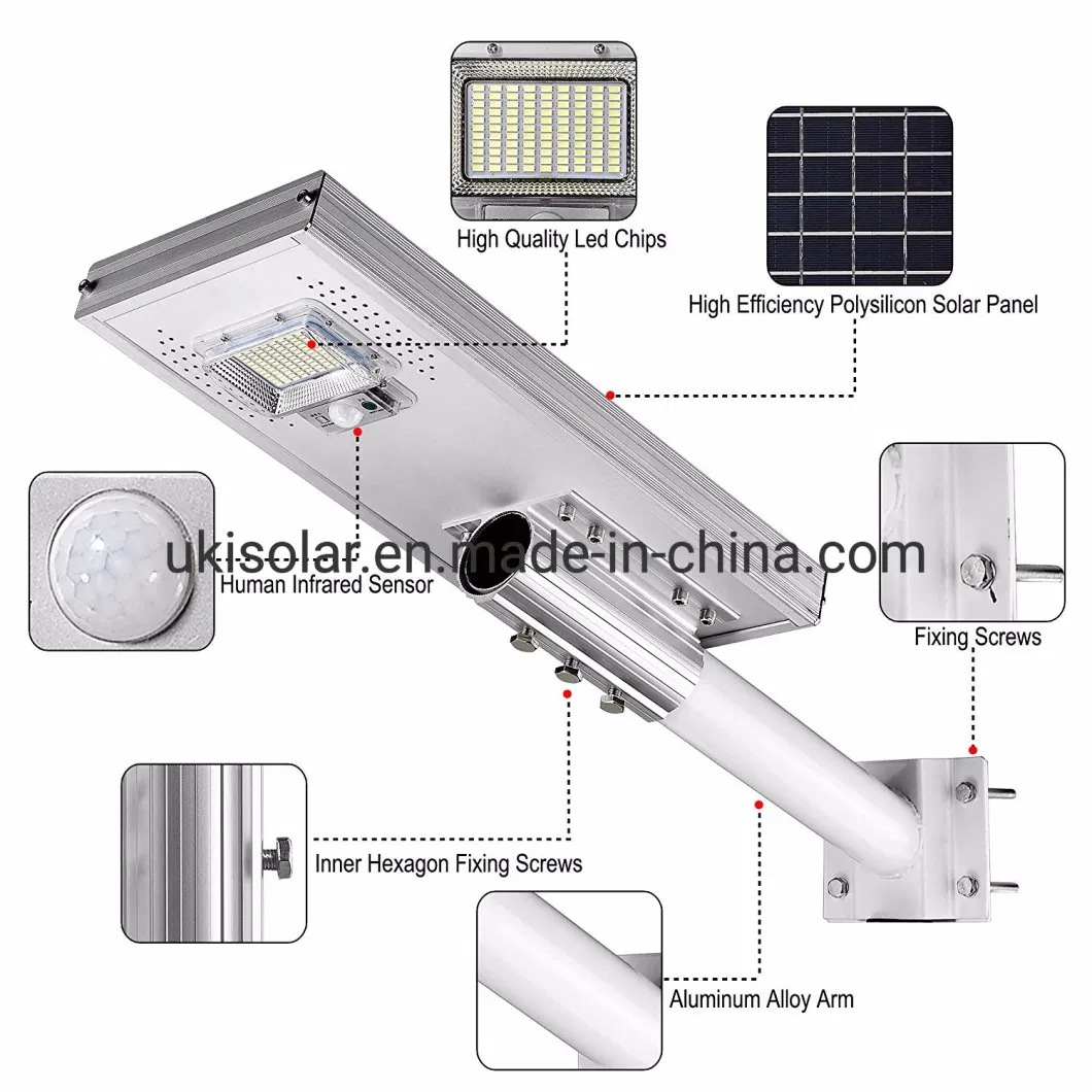 Ukisolar High Power Outdoor Waterproof Motion Sensor All in One LED Module Small Garden Solar Street Light