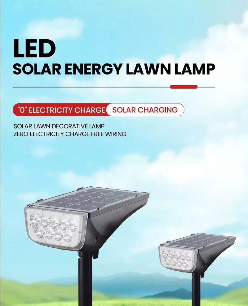 Adjustable Lawn Lamp 5W COB LED Chip Grounding Pin Solar Garden Light