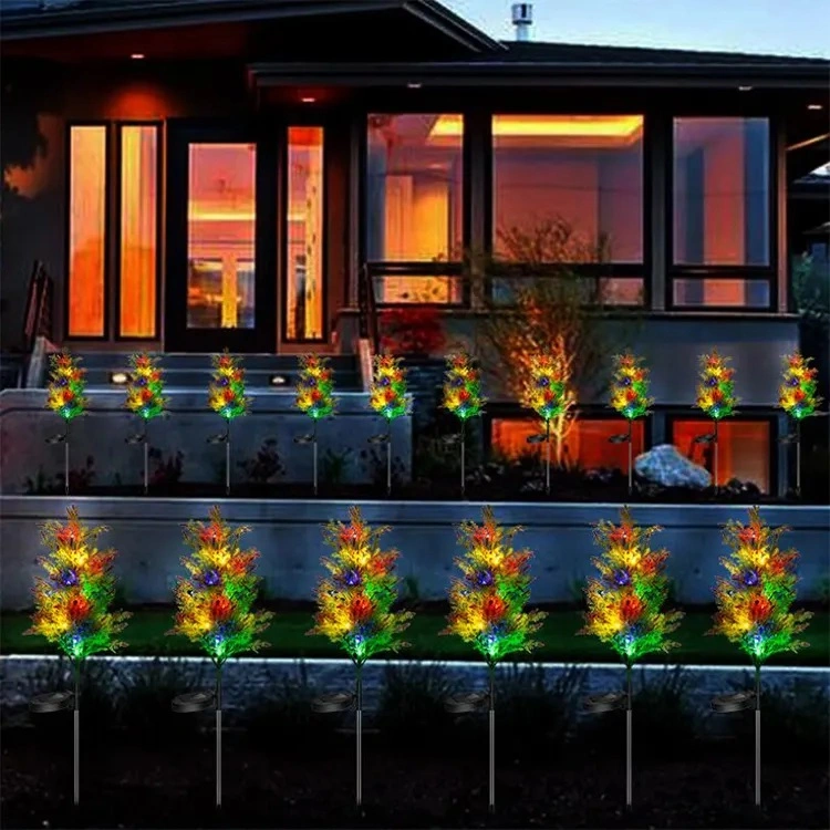 LED Solar X&prime;mas Tree LED Stake Light for Garden Pathway Landscape Security Villa Gate Park Lawn Holiday Party Christmas Decor