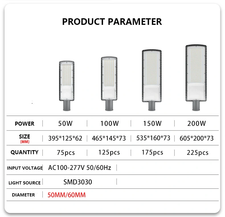 Guaranteed Quality 100W 150W 200W Driveway Lamp LED Street Light