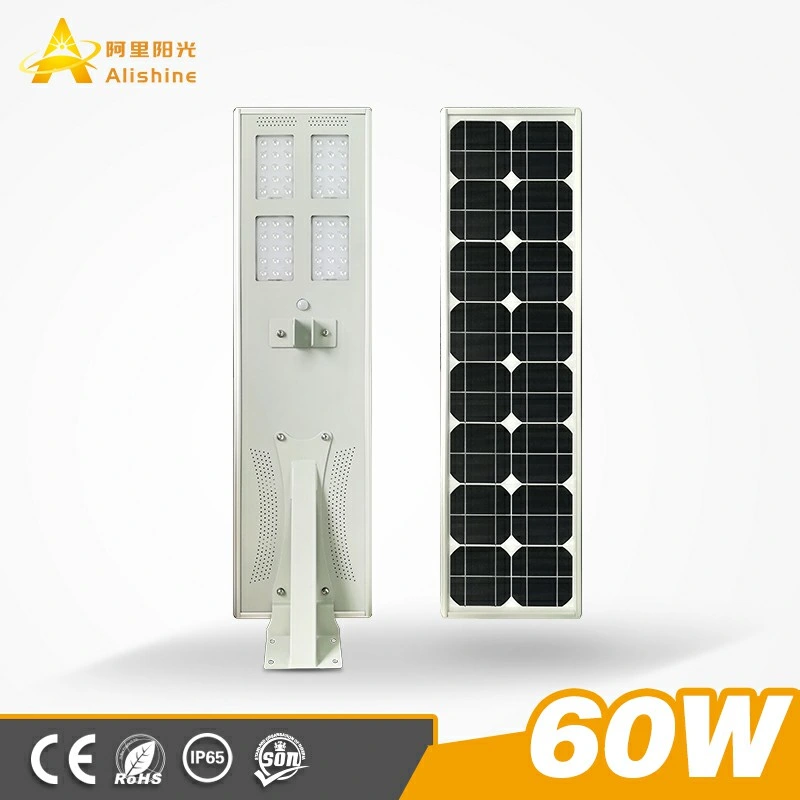 LED Solar Street Light Wall Garden Lights, 60W All in One with Motion Sensor Waterproof IP65 Super Bright Security Solar Light Outdoor for Street Gutter Patio